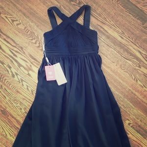 Chiffon Junior Bridesmaid Dress with Ruffle Bow.